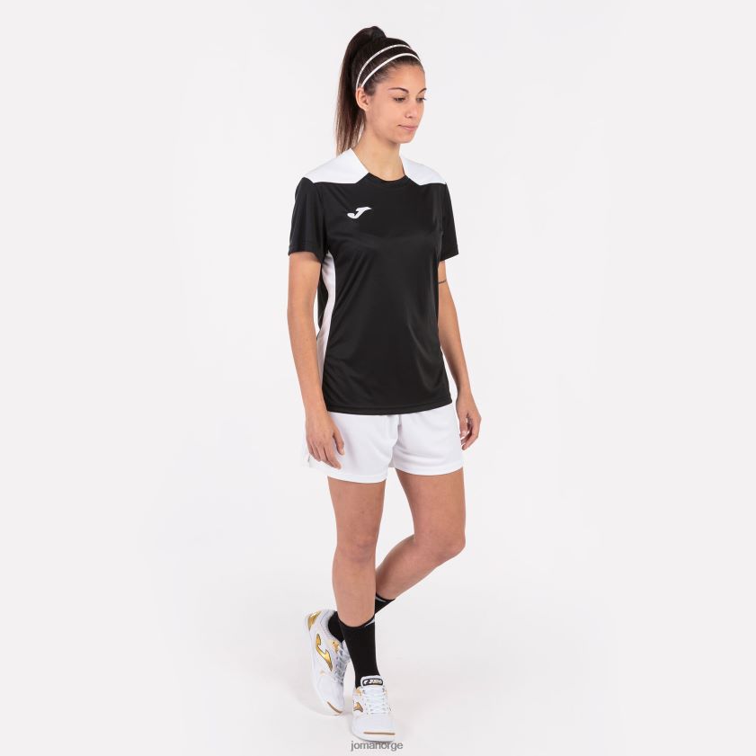 nei Joma skjorte kortermet mesterskap vi svart hvit FBD0T02339 kvinner