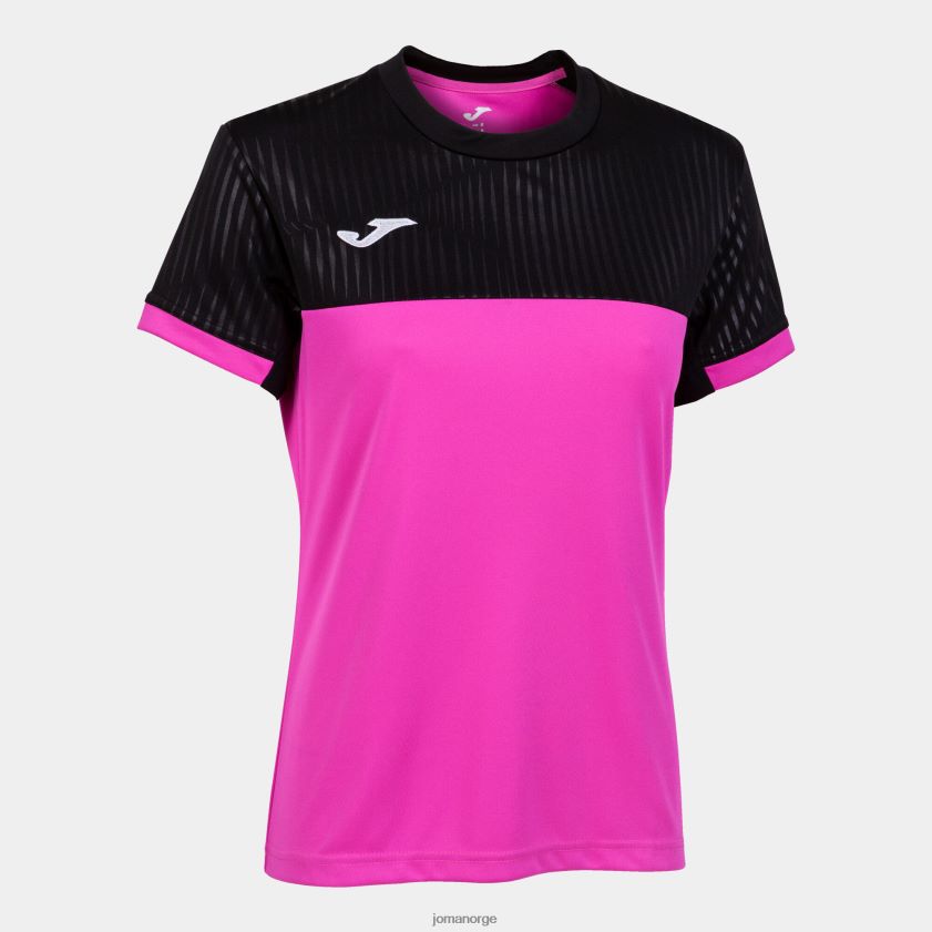 nei Joma skjorte kortermet montreal fluorescerende rosa svart FBD0T03909 kvinner