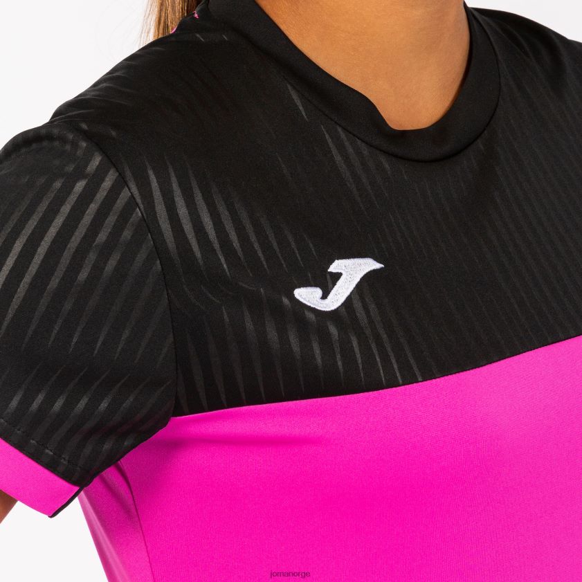 nei Joma skjorte kortermet montreal fluorescerende rosa svart FBD0T03909 kvinner