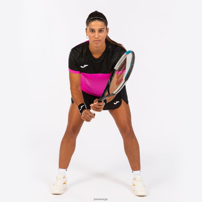 nei Joma skjorte kortermet montreal fluorescerende rosa svart FBD0T03909 kvinner
