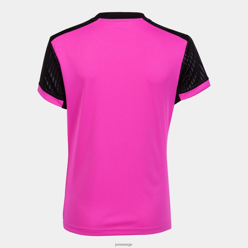 nei Joma skjorte kortermet montreal fluorescerende rosa svart FBD0T03909 kvinner