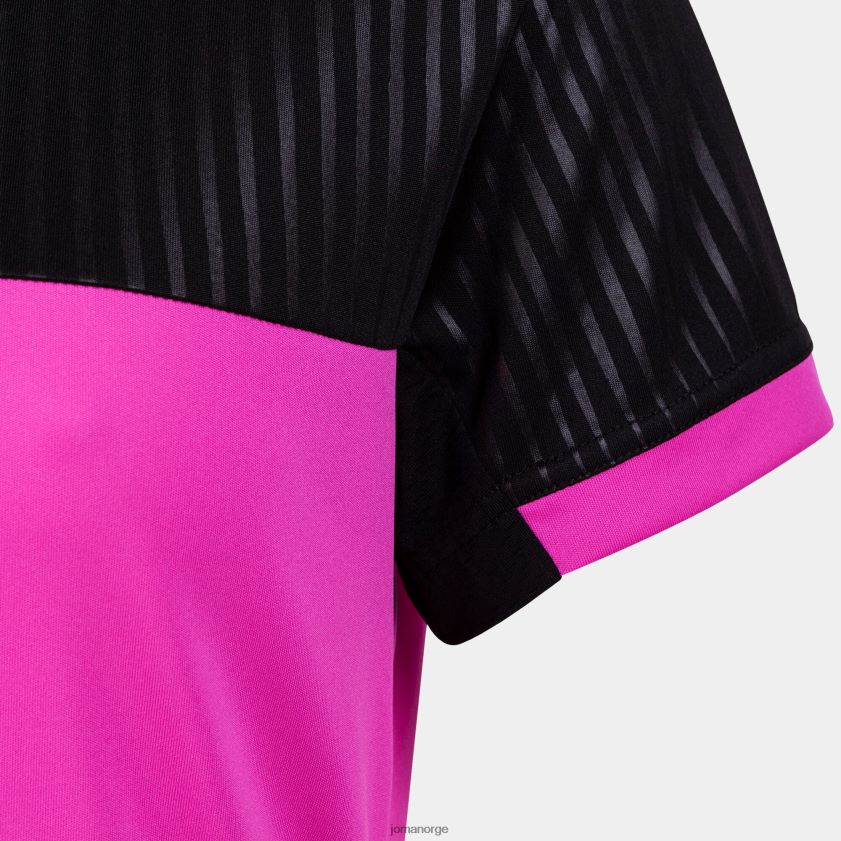 nei Joma skjorte kortermet montreal fluorescerende rosa svart FBD0T03909 kvinner
