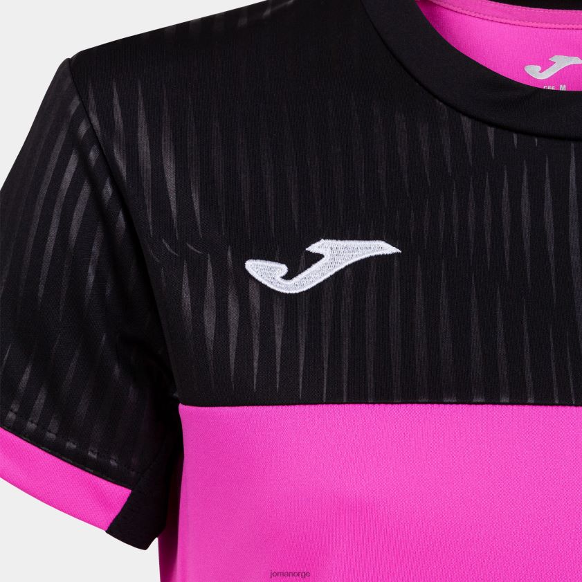 nei Joma skjorte kortermet montreal fluorescerende rosa svart FBD0T03909 kvinner