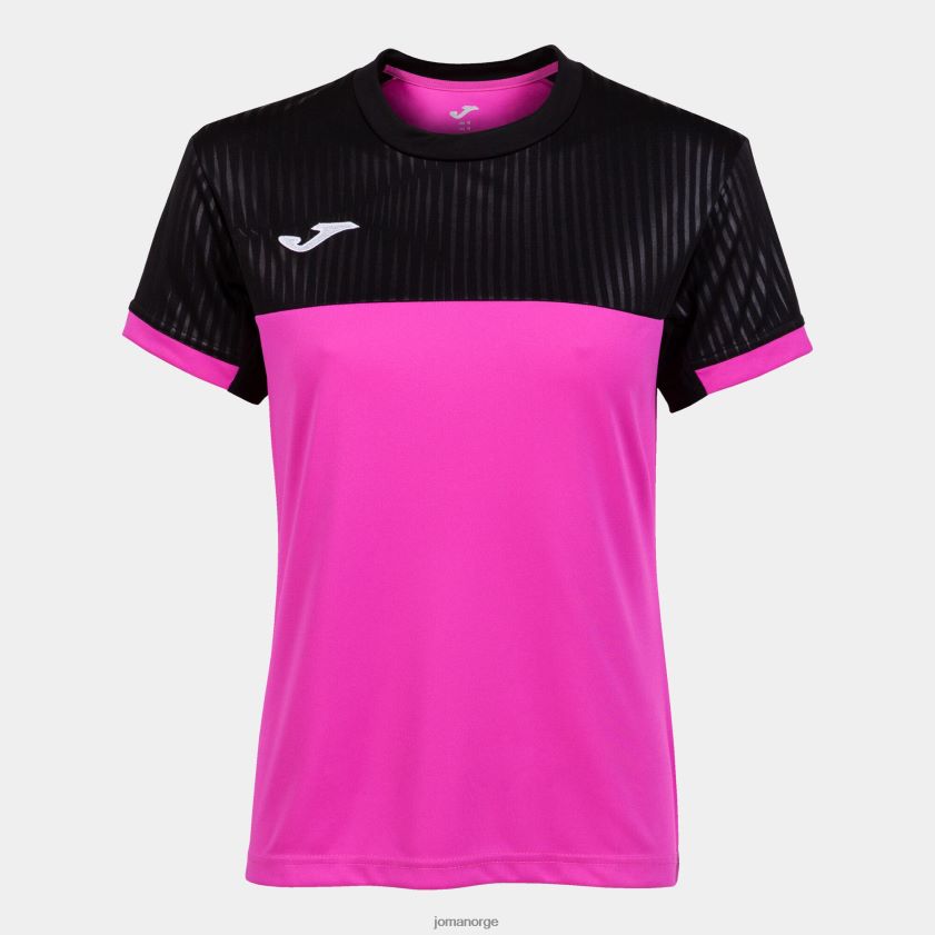 nei Joma skjorte kortermet montreal fluorescerende rosa svart FBD0T03909 kvinner