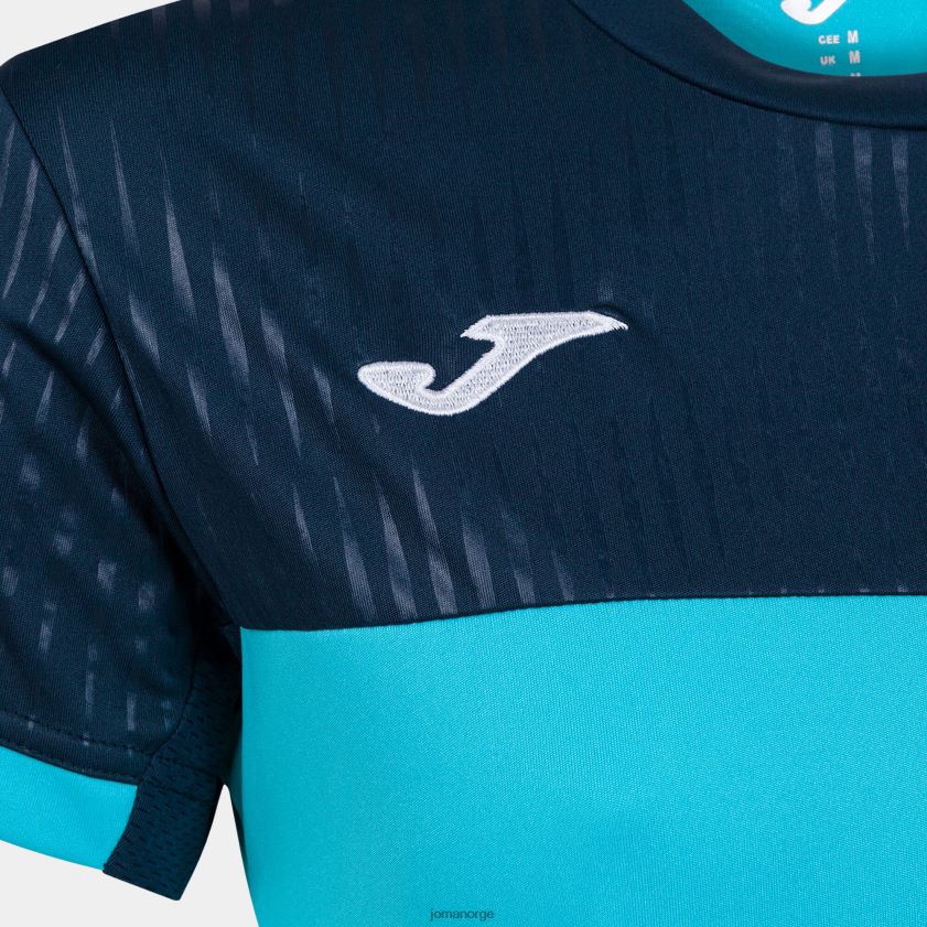nei Joma skjorte kortermet montreal fluorescerende turkis marineblå FBD0T02082 kvinner