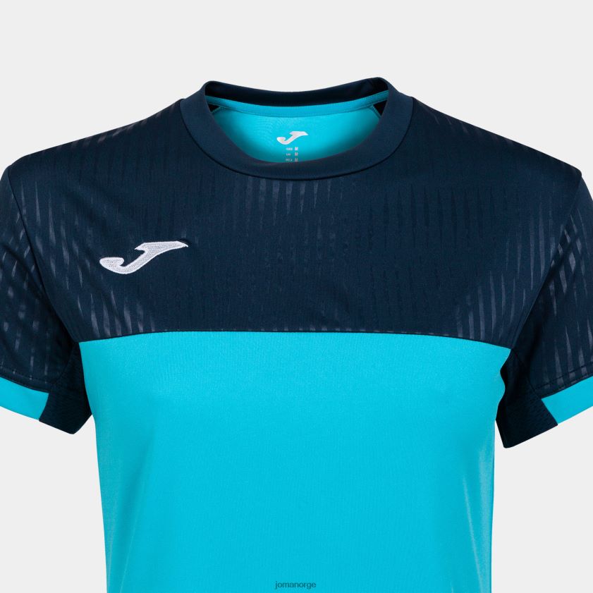 nei Joma skjorte kortermet montreal fluorescerende turkis marineblå FBD0T02082 kvinner