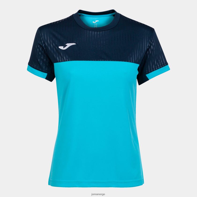 nei Joma skjorte kortermet montreal fluorescerende turkis marineblå FBD0T02082 kvinner