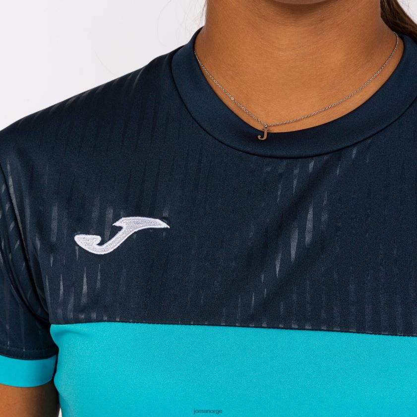 nei Joma skjorte kortermet montreal fluorescerende turkis marineblå FBD0T02082 kvinner