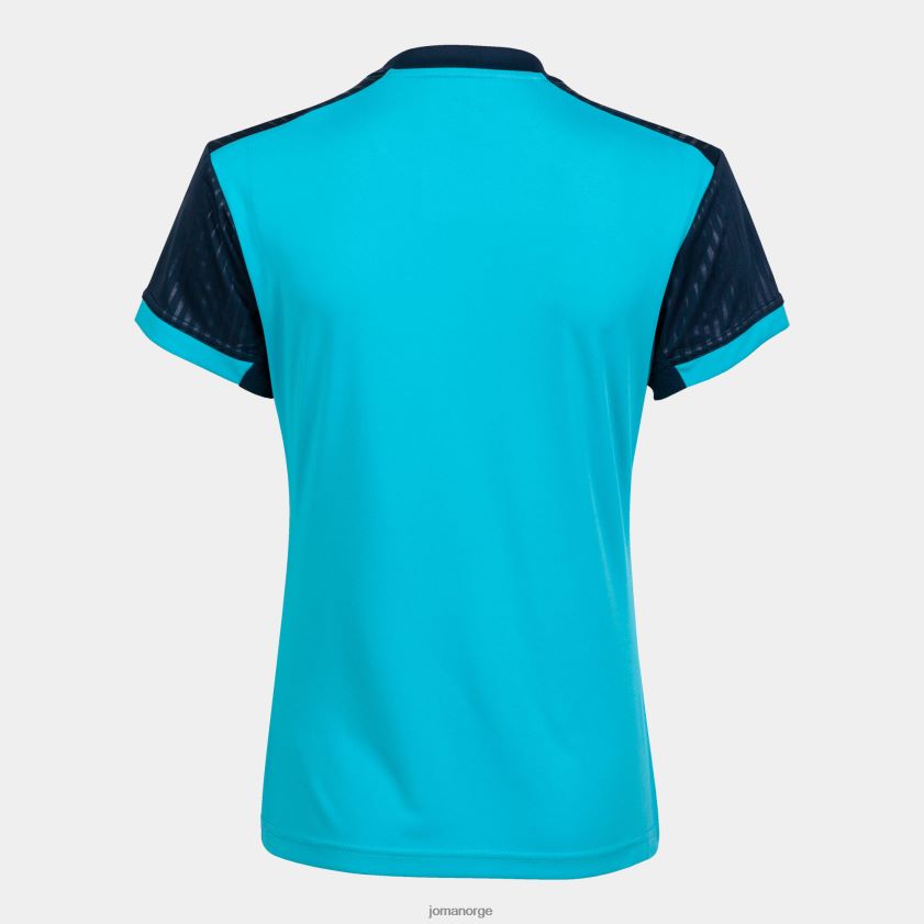 nei Joma skjorte kortermet montreal fluorescerende turkis marineblå FBD0T02082 kvinner