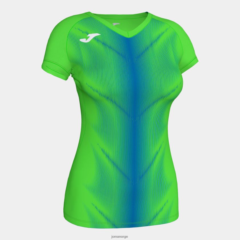 nei Joma skjorte kortermet olimpia fluorescerende grønn kongeblå FBD0T02393 kvinner
