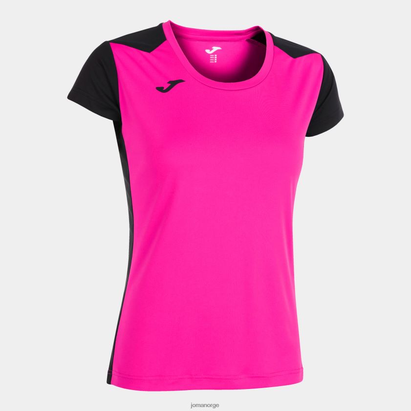 nei Joma skjorte kortermet plate ii fluorescerende rosa svart FBD0T02332 kvinner