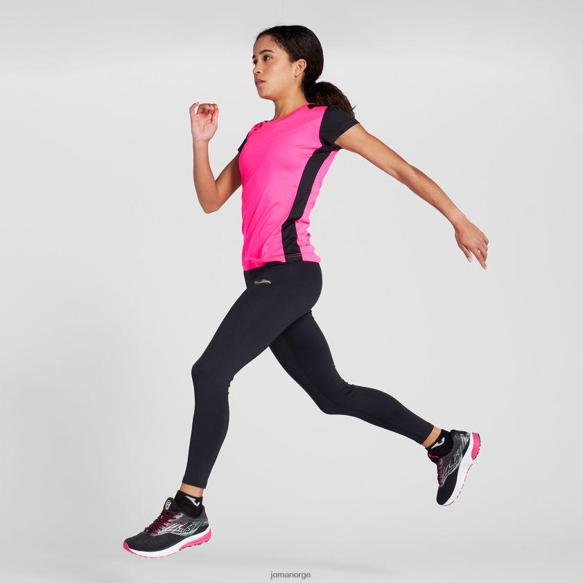 nei Joma skjorte kortermet plate ii fluorescerende rosa svart FBD0T02332 kvinner