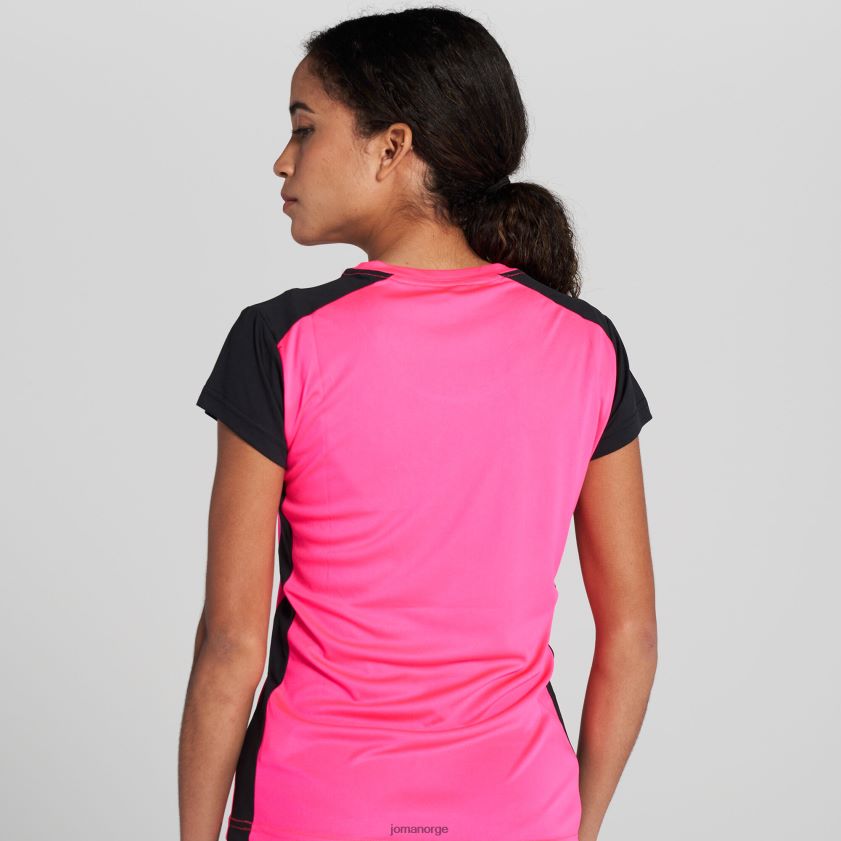 nei Joma skjorte kortermet plate ii fluorescerende rosa svart FBD0T02332 kvinner