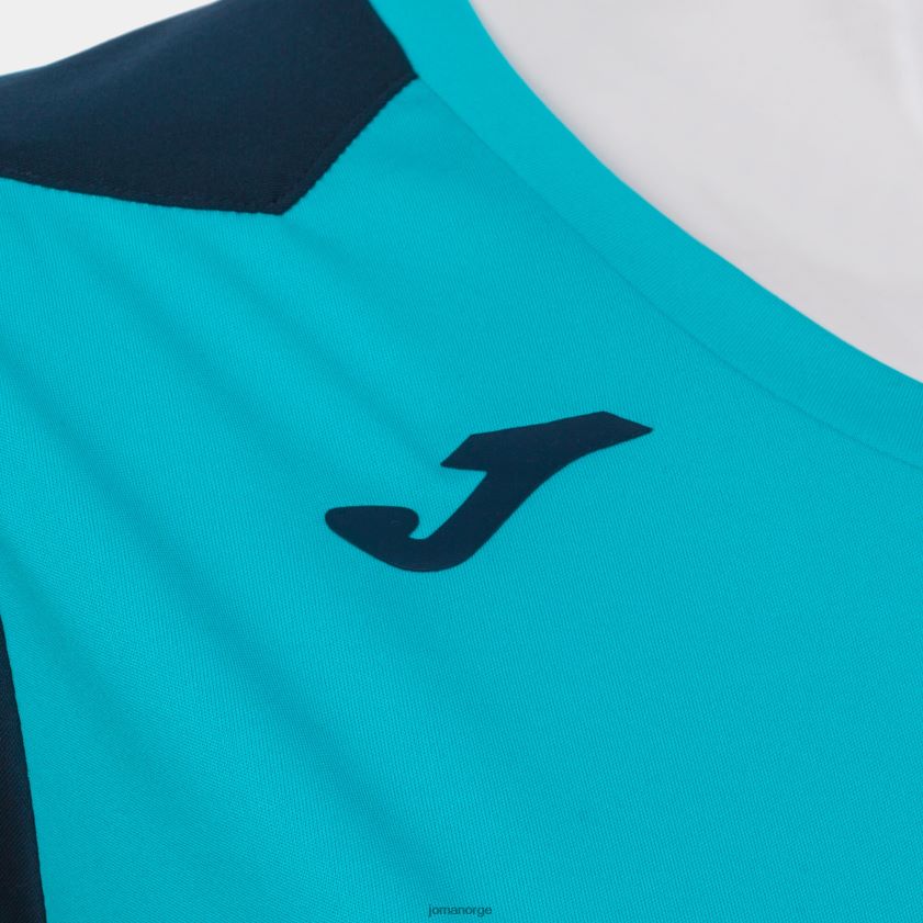 nei Joma skjorte kortermet plate ii fluorescerende turkis marineblå FBD0T03640 kvinner
