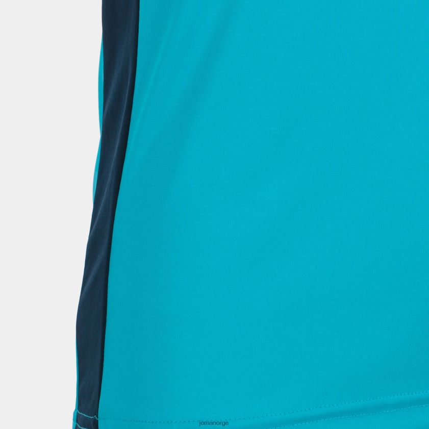 nei Joma skjorte kortermet plate ii fluorescerende turkis marineblå FBD0T03640 kvinner