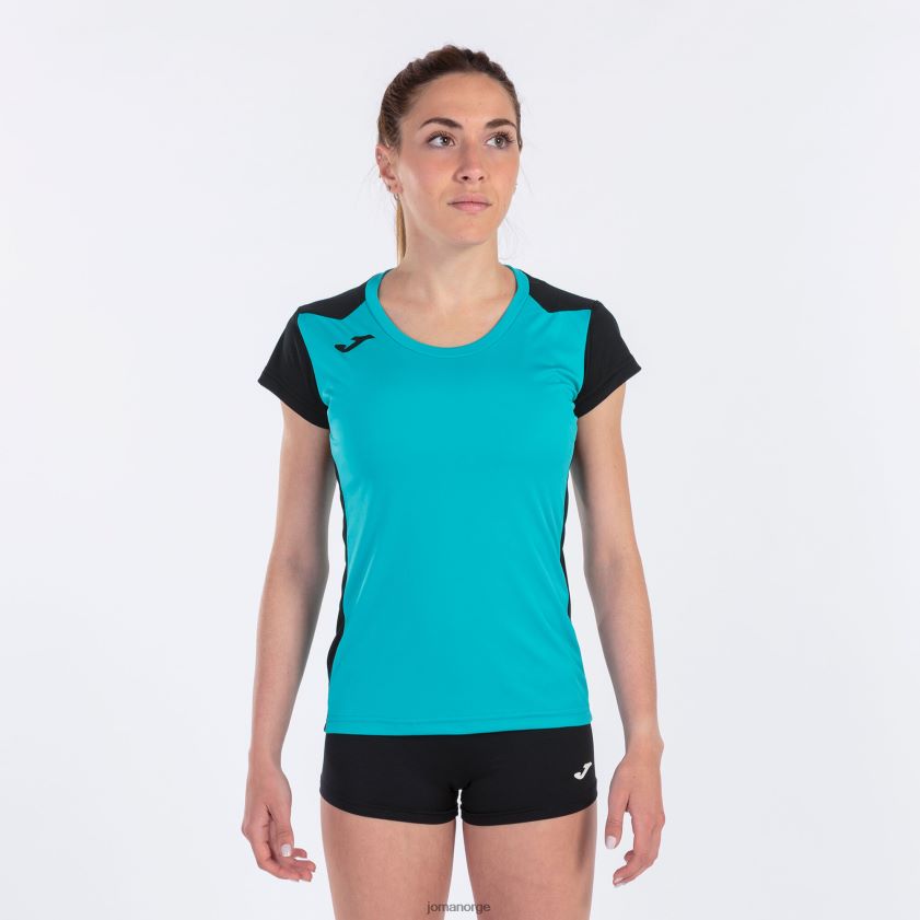 nei Joma skjorte kortermet plate ii turkis svart FBD0T01864 kvinner