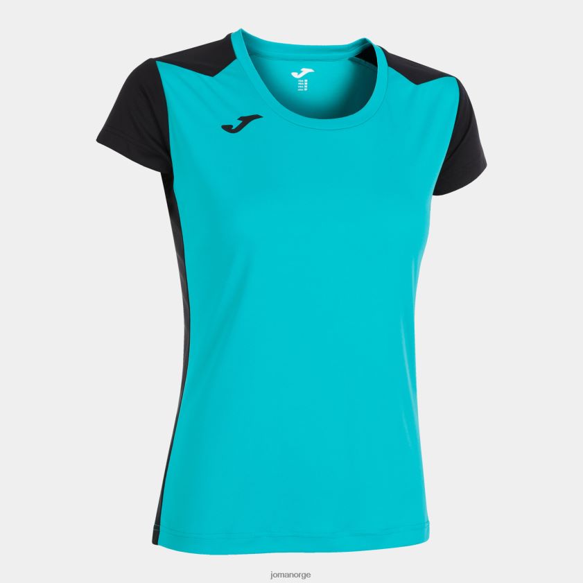nei Joma skjorte kortermet plate ii turkis svart FBD0T01864 kvinner