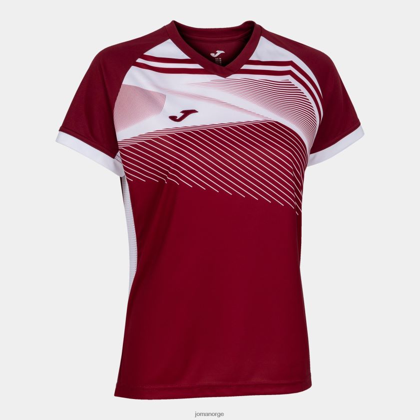nei Joma skjorte kortermet supernova ii burgunder hvit FBD0T01677 kvinner