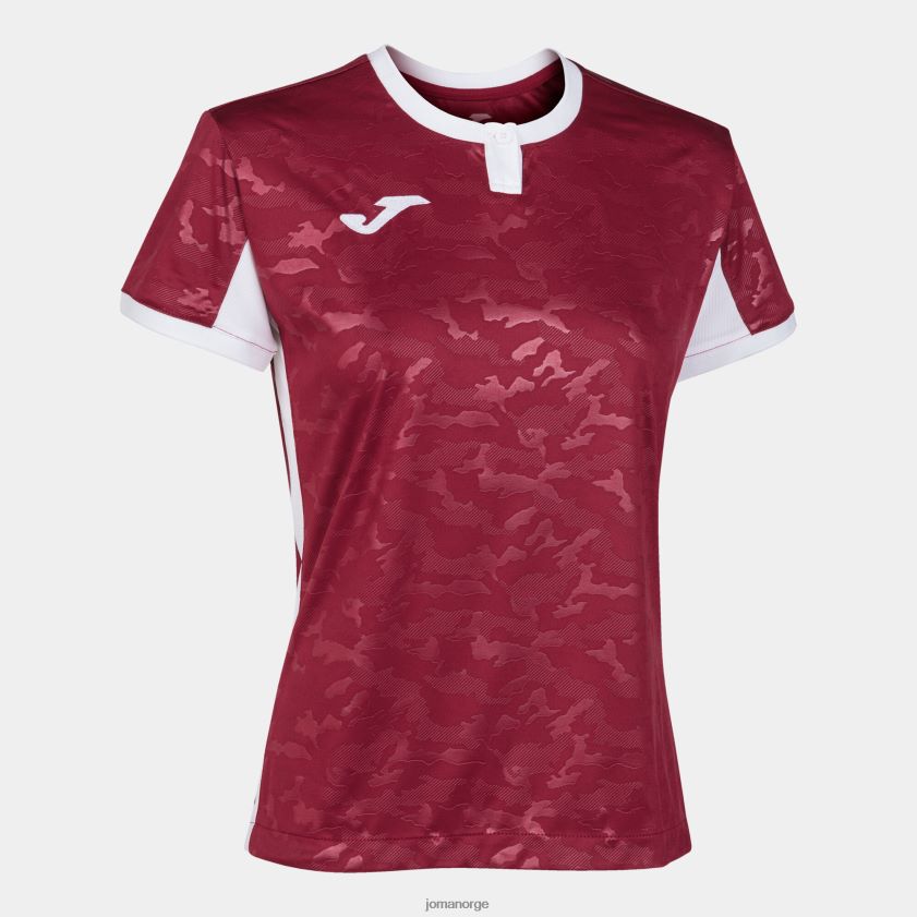 nei Joma skjorte kortermet toletum ii burgunder hvit FBD0T01807 kvinner