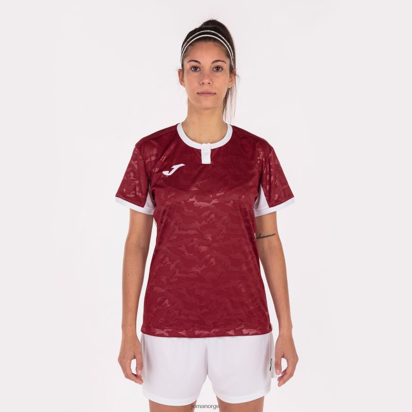 nei Joma skjorte kortermet toletum ii burgunder hvit FBD0T01807 kvinner