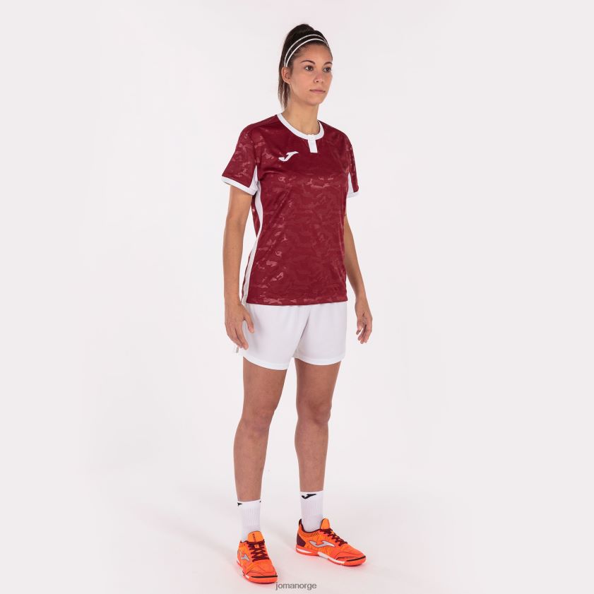 nei Joma skjorte kortermet toletum ii burgunder hvit FBD0T01807 kvinner