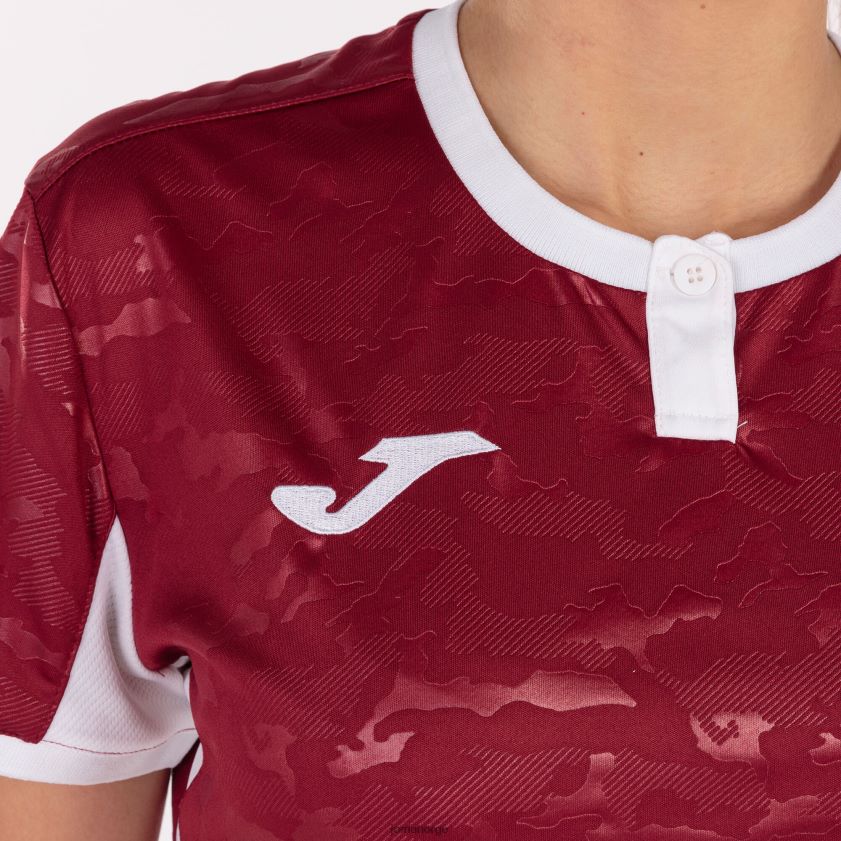 nei Joma skjorte kortermet toletum ii burgunder hvit FBD0T01807 kvinner