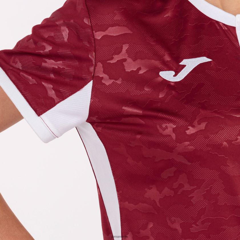 nei Joma skjorte kortermet toletum ii burgunder hvit FBD0T01807 kvinner