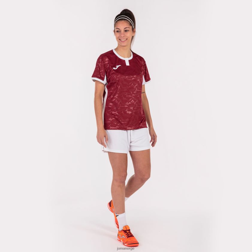 nei Joma skjorte kortermet toletum ii burgunder hvit FBD0T01807 kvinner