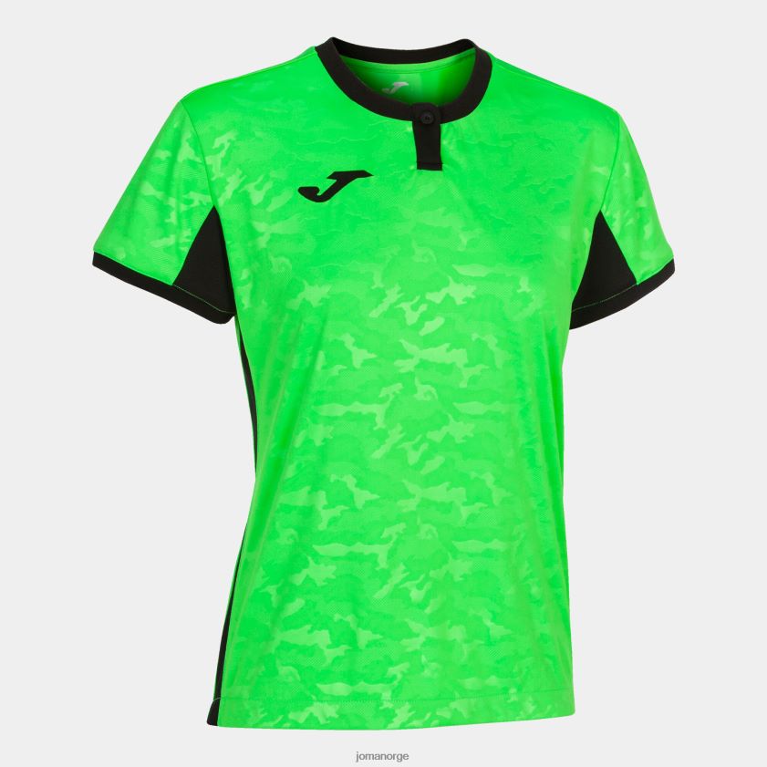nei Joma skjorte kortermet toletum ii fluorescerende grønn svart FBD0T03701 kvinner