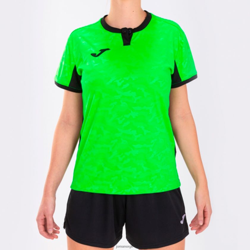 nei Joma skjorte kortermet toletum ii fluorescerende grønn svart FBD0T03701 kvinner