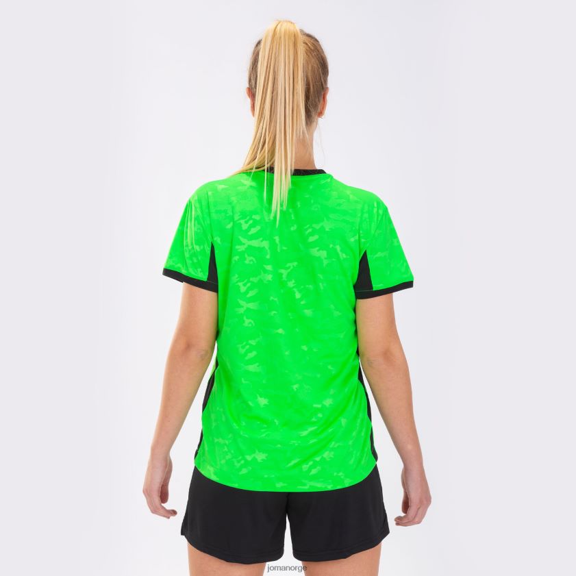 nei Joma skjorte kortermet toletum ii fluorescerende grønn svart FBD0T03701 kvinner