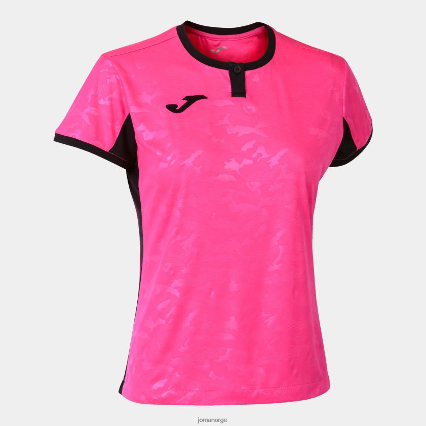 nei Joma skjorte kortermet toletum ii fluorescerende rosa svart FBD0T03787 kvinner