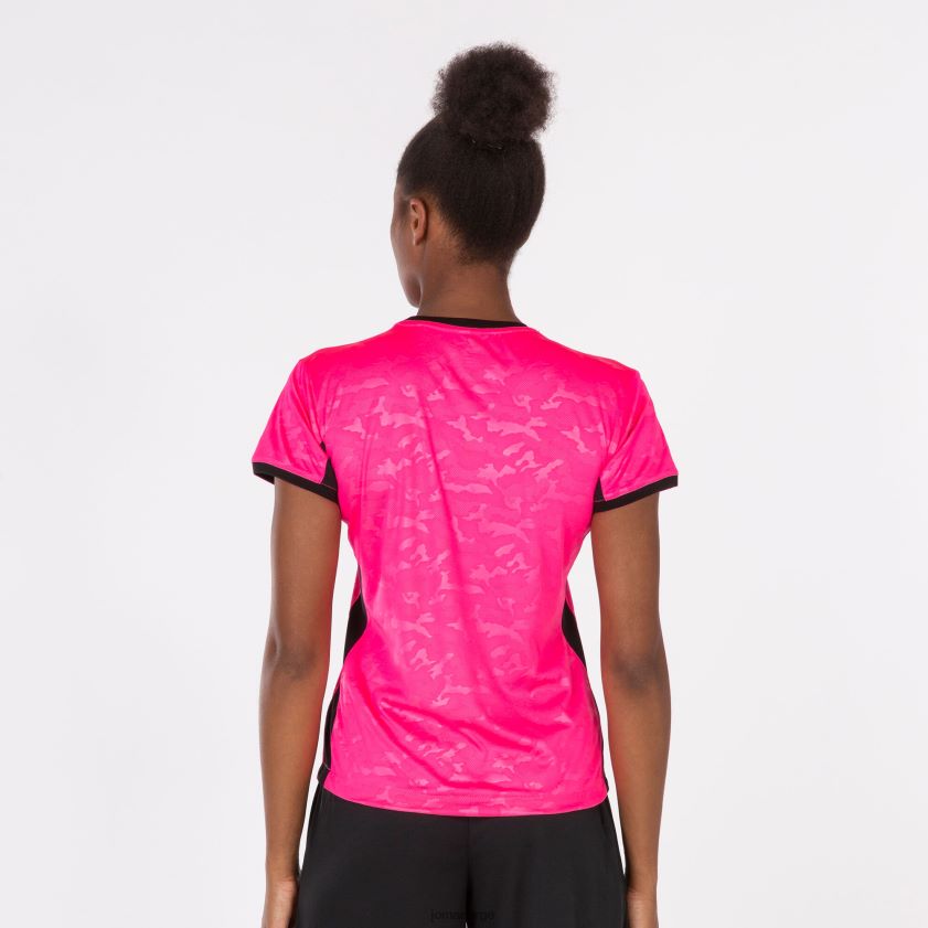 nei Joma skjorte kortermet toletum ii fluorescerende rosa svart FBD0T03787 kvinner
