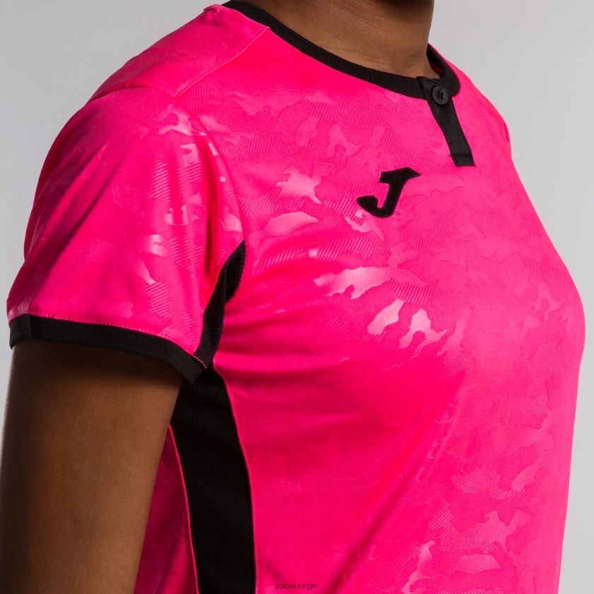 nei Joma skjorte kortermet toletum ii fluorescerende rosa svart FBD0T03787 kvinner