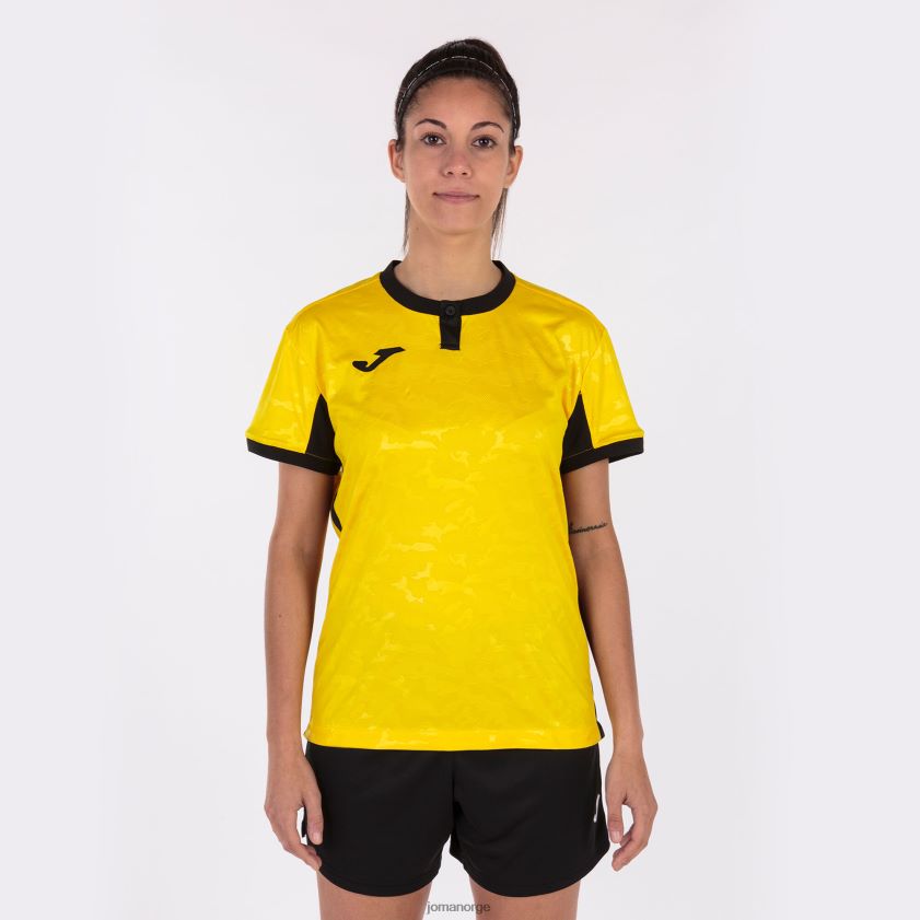 nei Joma skjorte kortermet toletum ii gul svart FBD0T01682 kvinner