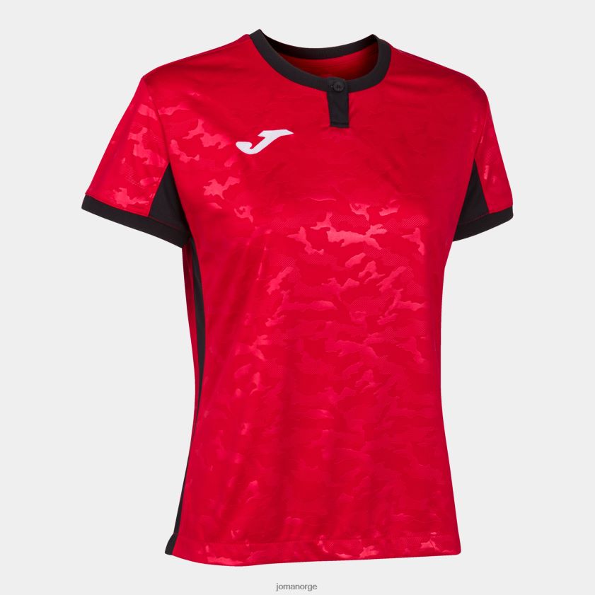 nei Joma skjorte kortermet toletum ii rød svart FBD0T02257 kvinner