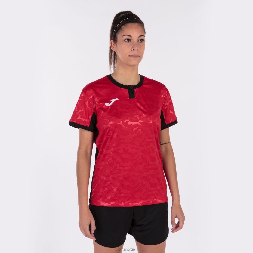 nei Joma skjorte kortermet toletum ii rød svart FBD0T02257 kvinner