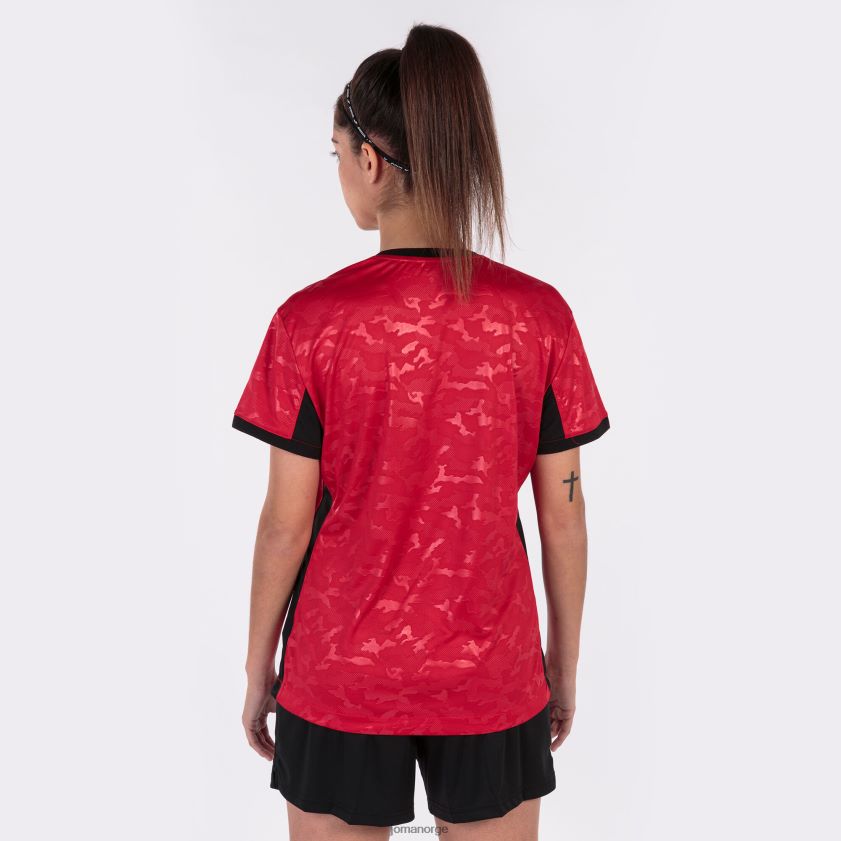 nei Joma skjorte kortermet toletum ii rød svart FBD0T02257 kvinner