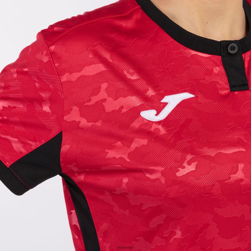nei Joma skjorte kortermet toletum ii rød svart FBD0T02257 kvinner