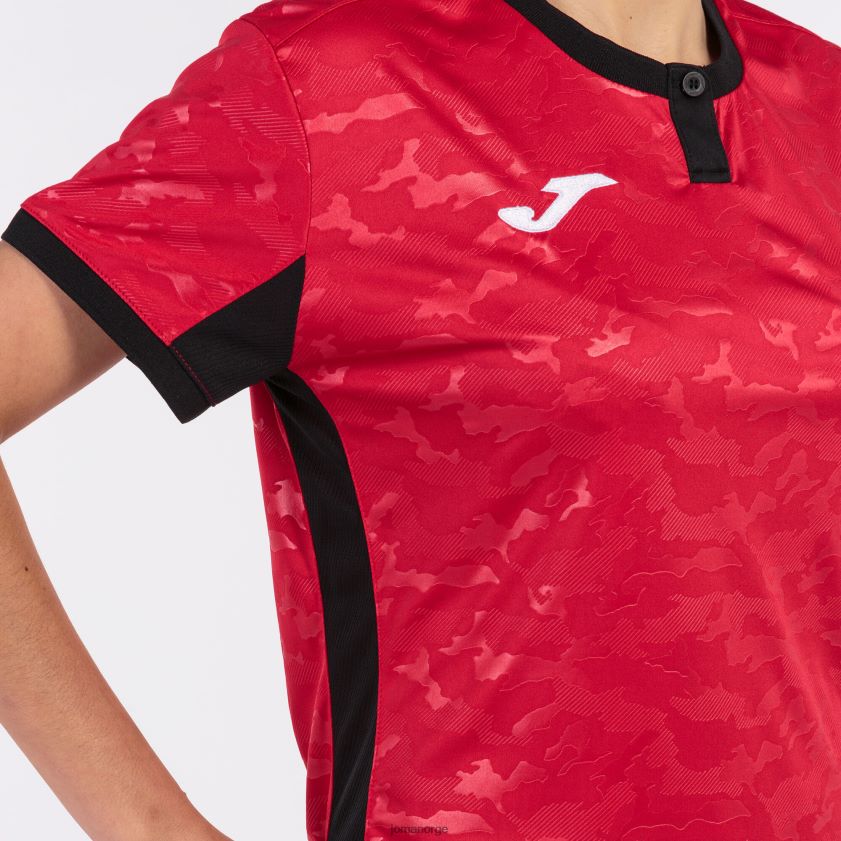 nei Joma skjorte kortermet toletum ii rød svart FBD0T02257 kvinner
