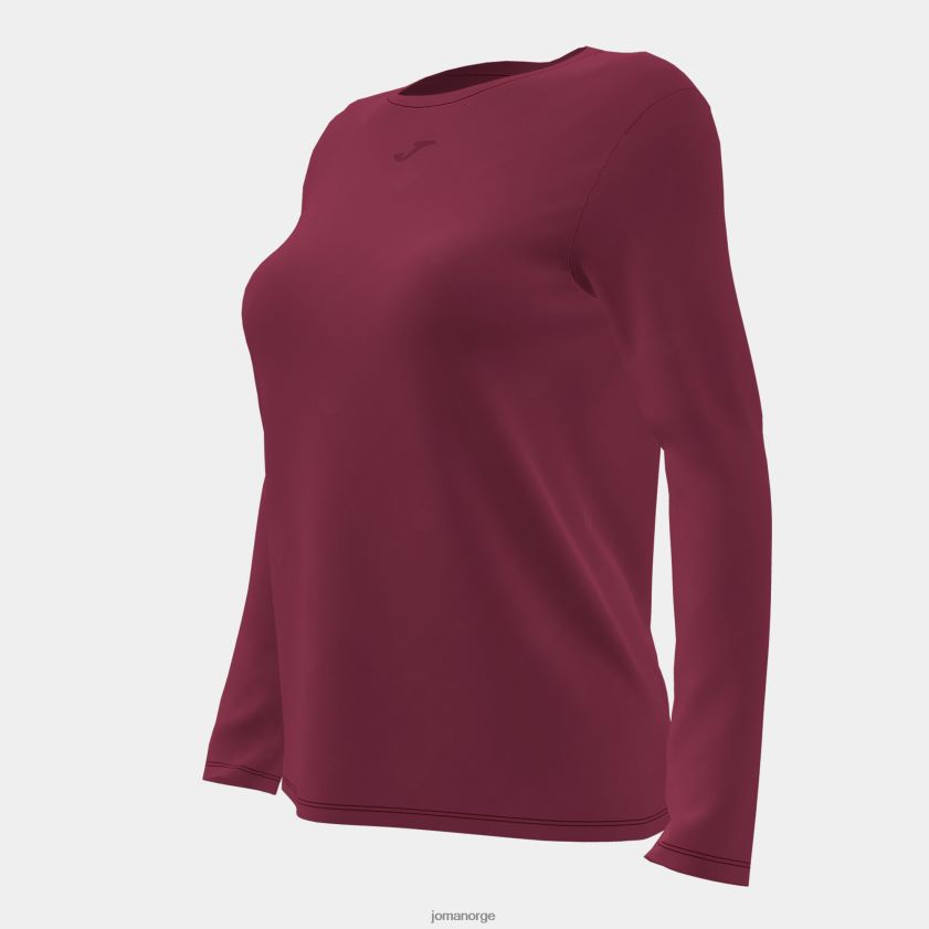 nei Joma økologisk langermet skjorte burgunder FBD0T01952 kvinner