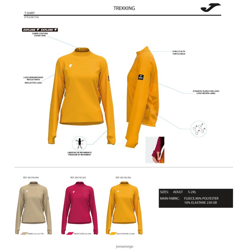 nei Joma langermet skjorte explorer beige FBD0T02252 kvinner