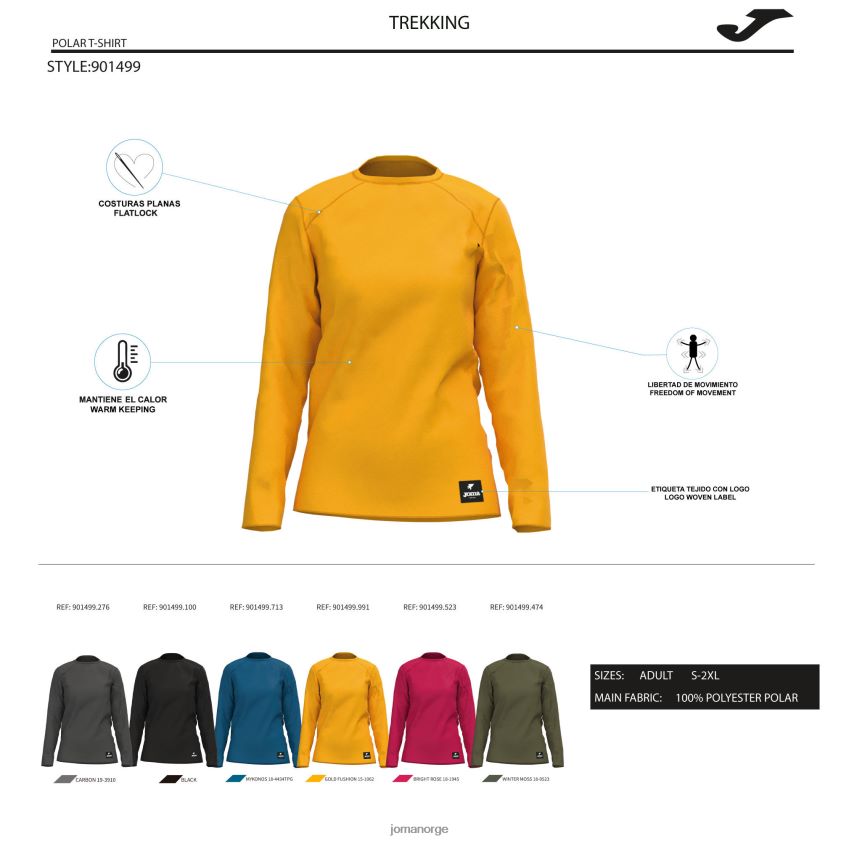 nei Joma langermet skjorte explorer oransje FBD0T01728 kvinner