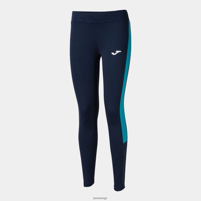 nei Joma lange tights økomesterskap marineblå fluorescerende turkis FBD0T01821 kvinner