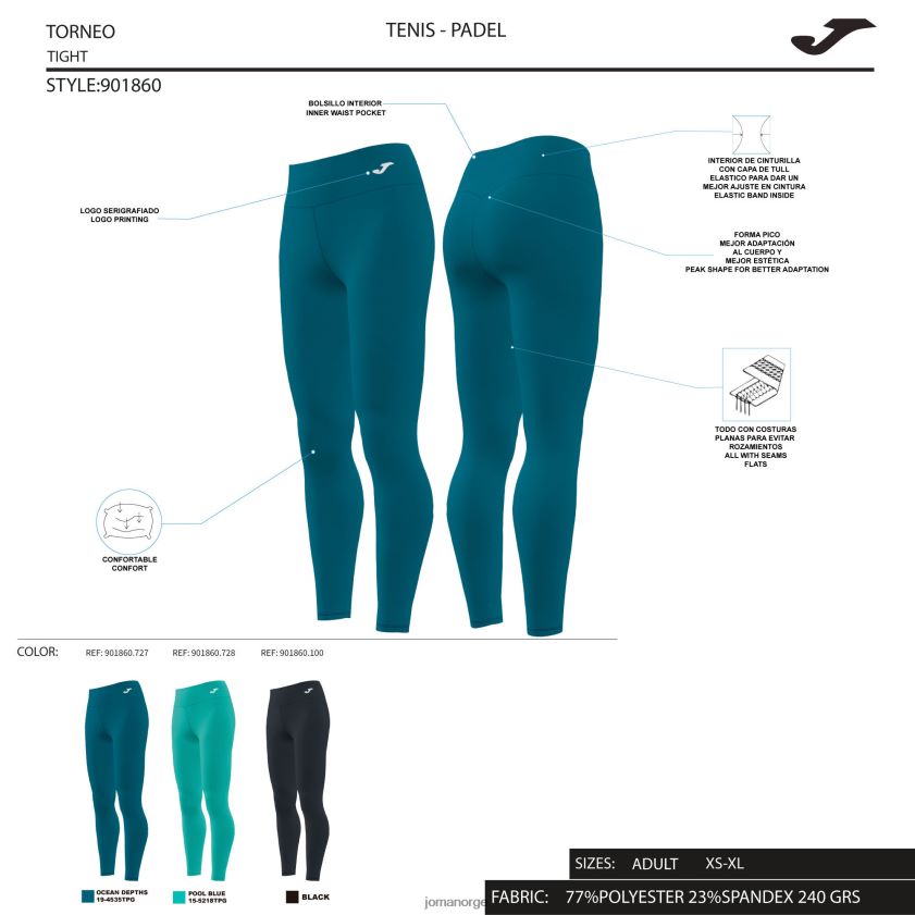 nei Joma lange tights skulptur ii grønn FBD0T03579 kvinner