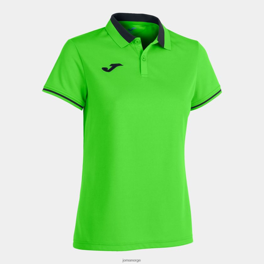 nei Joma polo skjorte kortermet mesterskap vi fluorescerende grønn svart FBD0T03649 kvinner