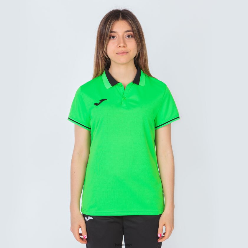 nei Joma polo skjorte kortermet mesterskap vi fluorescerende grønn svart FBD0T03649 kvinner