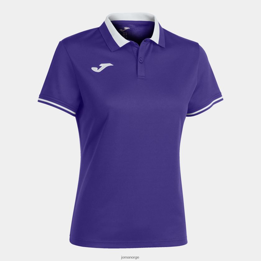 nei Joma polo skjorte kortermet mesterskap vi lilla hvit FBD0T02125 kvinner