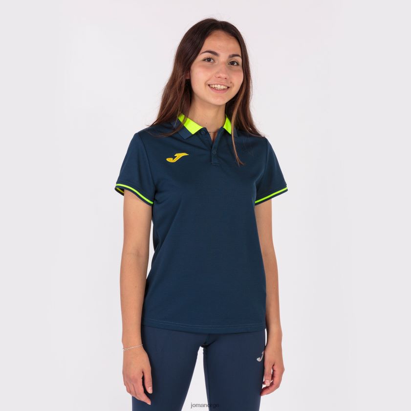 nei Joma polo skjorte kortermet mesterskap vi marineblå fluorescerende gul FBD0T03907 kvinner