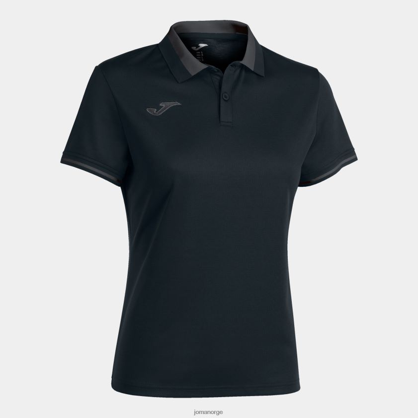 nei Joma polo skjorte kortermet mesterskap vi svart mørkegrå FBD0T03686 kvinner